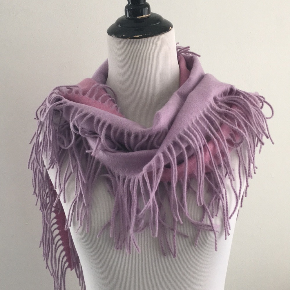 Charter club lavender purple fringes pure cashmere